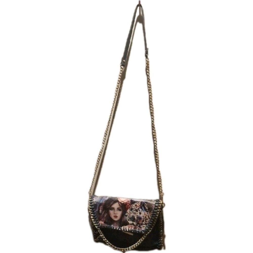 Nicole Lee Crossbody Print Lady in Red Handbag Purse